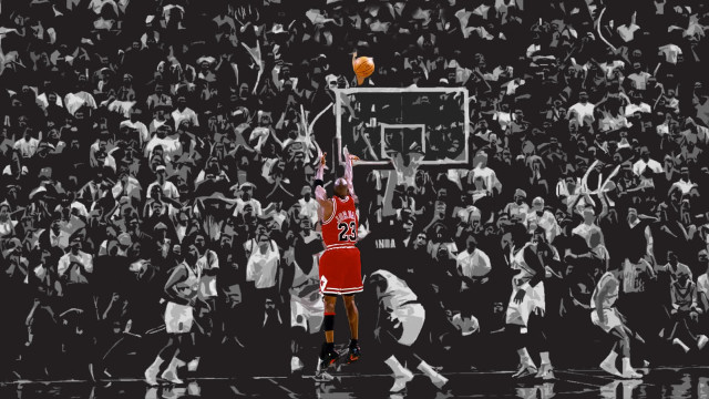 Man red jersey dunking basketball #2 free wallpaper - medium preview image