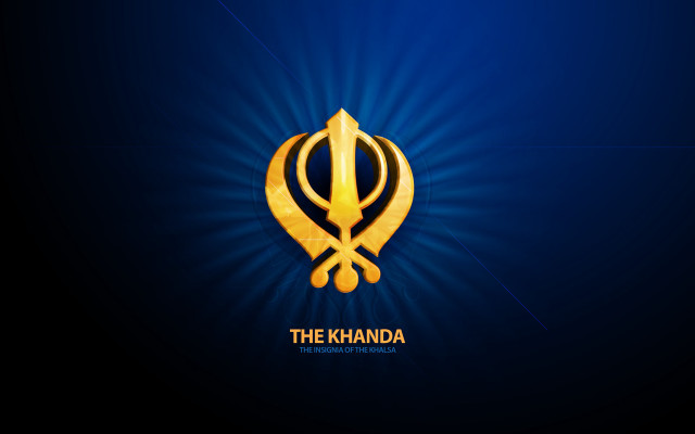 Blue gold background gold sikh free wallpaper - medium preview image