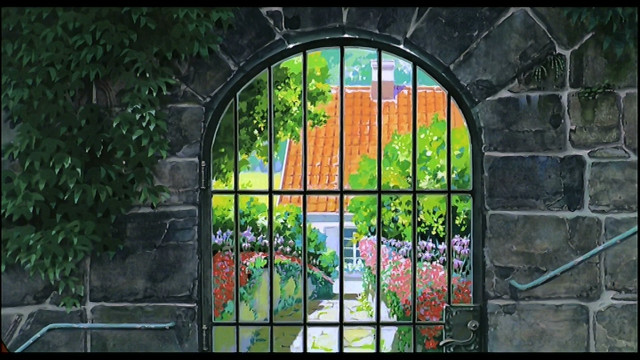 Garden gated entrance building background free wallpaper - medium preview image