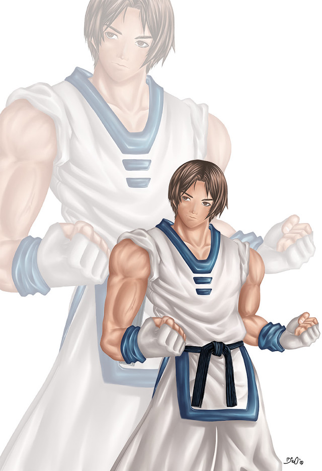 Man white blue uniform holding free wallpaper - medium preview image