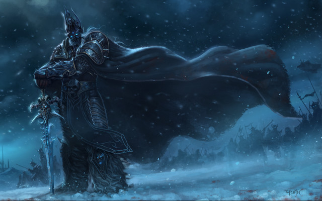 Snowy man sword bear aurora #2 free wallpaper - medium preview image