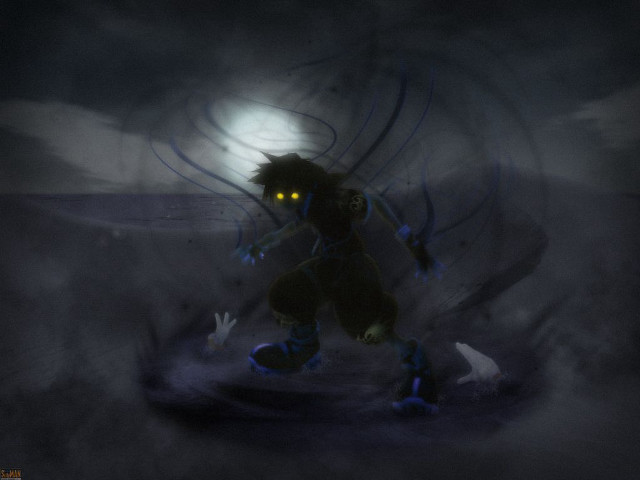 Cartoon character running dark full free wallpaper - medium preview image