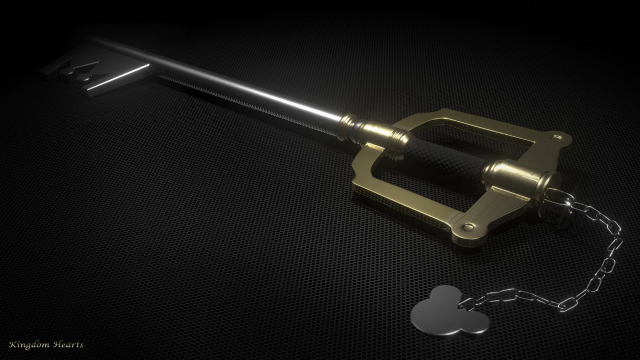 Golden key chain black surface free wallpaper - medium preview image