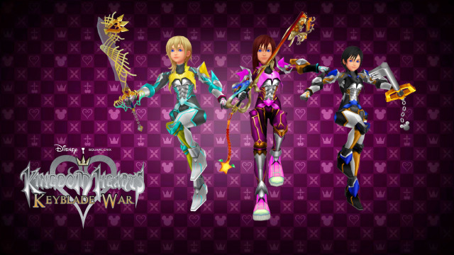 Cartoon characters purple background hearts free wallpaper - medium preview image