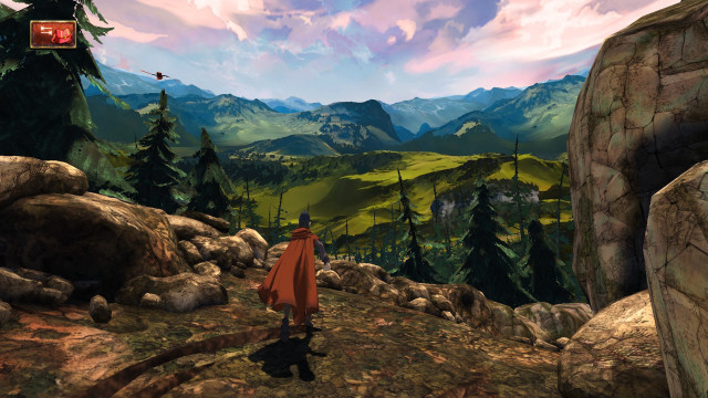Man rocky hillside red coat free wallpaper - medium preview image