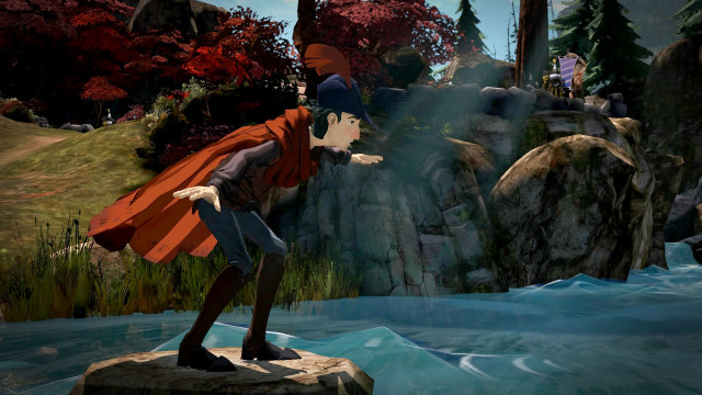 Cartoon character rock river forest free wallpaper - medium preview image