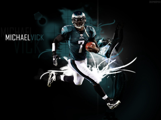Football player running glowing graphic free wallpaper - medium preview image