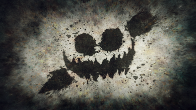 Skull beard dark background white free wallpaper - medium preview image