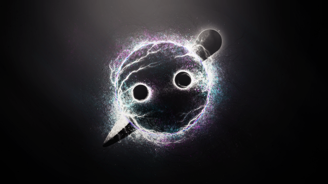 Black background smiley face pen free wallpaper - medium preview image