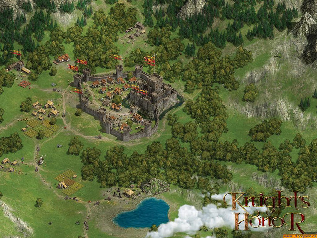 Castle trees clouds lake fantasy free wallpaper - medium preview image