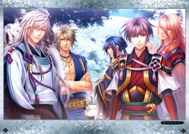 Anime characters group blue background #12 free wallpaper - medium preview image