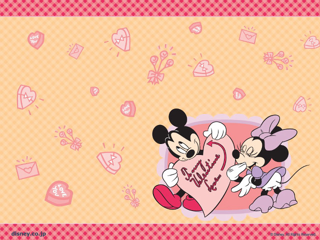 Mickey minnie love heart naive free wallpaper - medium preview image