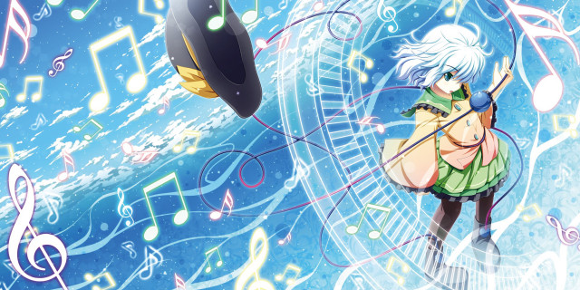 Girl white hair green shirt free wallpaper - medium preview image
