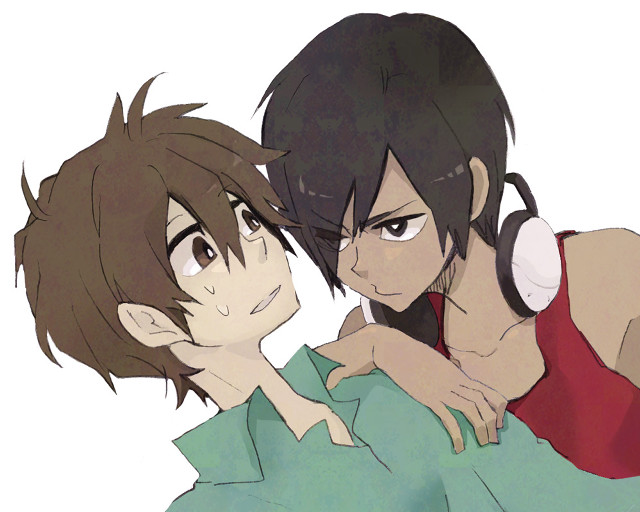 Anime boys hugging headphones red free wallpaper - medium preview image