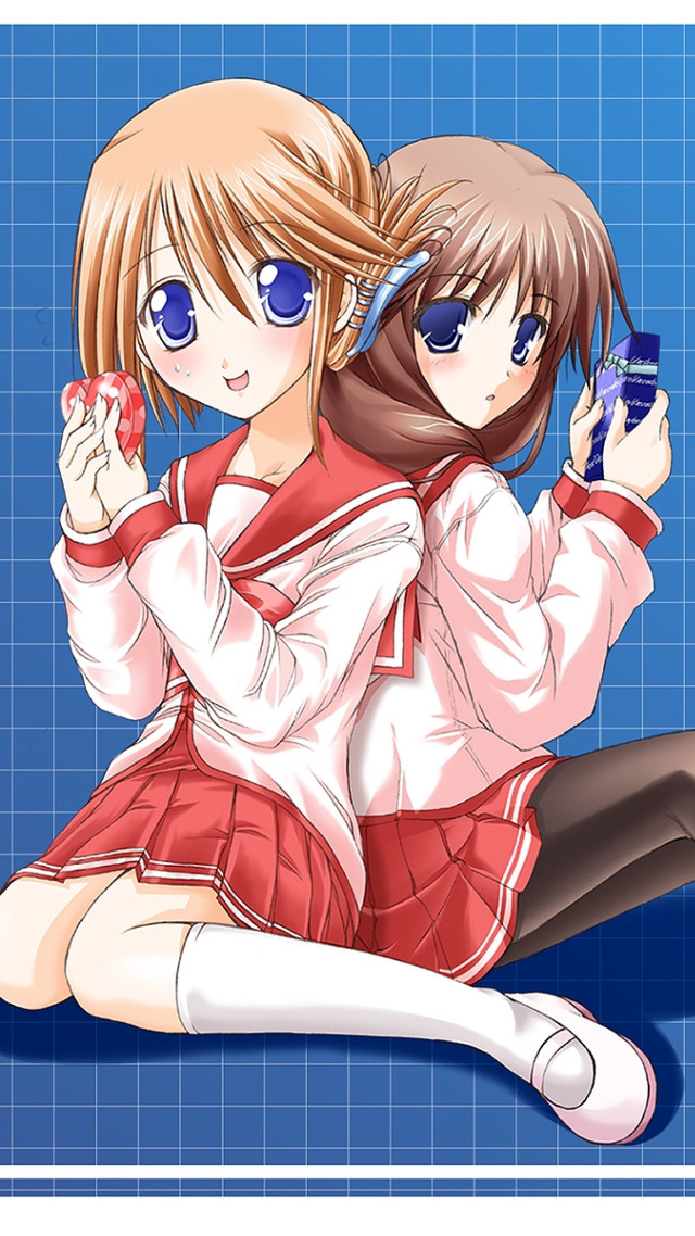 Anime girls blue floor cell free wallpaper - medium preview image