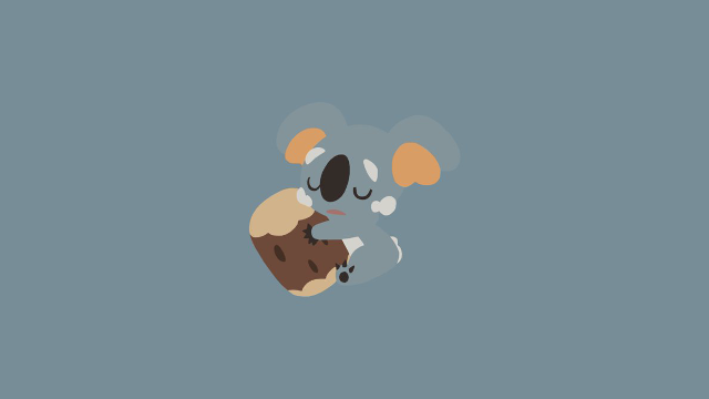 Koala sleeping branch blue pastel free wallpaper - medium preview image