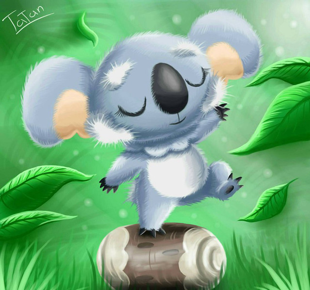 Cartoon koala bear sitting tree free wallpaper - medium preview image