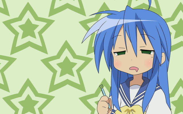 Anime girl blue hair bow #2 free wallpaper - medium preview image