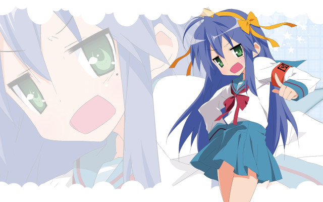 Bluehair greeneyes redobject schooluniform anime free wallpaper - medium preview image