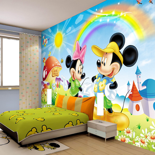 Mickey mouse mural bedroom green free wallpaper - medium preview image