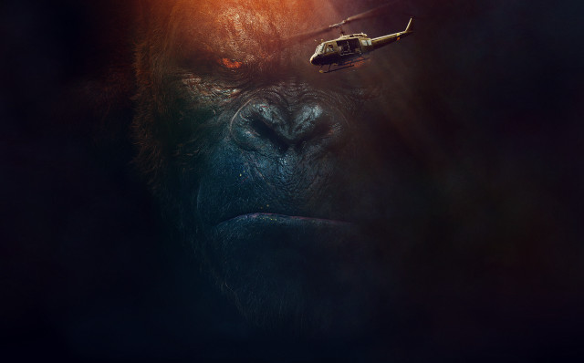 Helicopter gorilla dark flying above free wallpaper - medium preview image