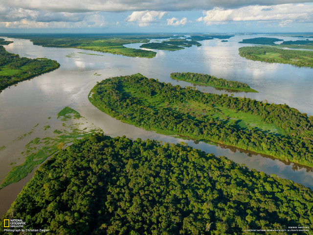 River lush trees cloudy sky free wallpaper - medium preview image