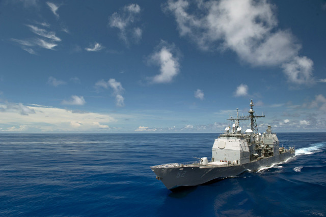 Military ship ocean clouds boat #3 free wallpaper - medium preview image