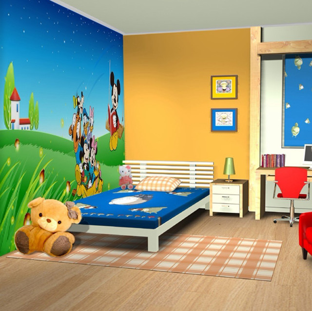 Bedroom mickey mouse mural teddy free wallpaper - medium preview image