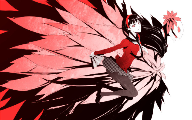 Woman redshirt skateboard flower branch free wallpaper - medium preview image