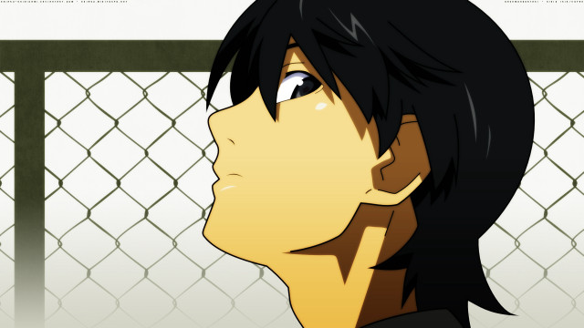 Fence man black hair anime free wallpaper - medium preview image
