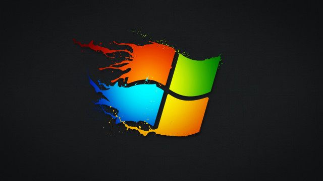 Windows logo black background paint free wallpaper - medium preview image
