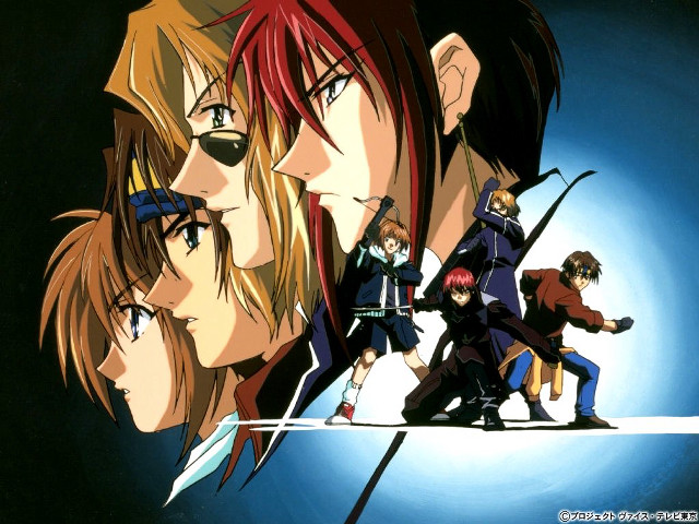 Anime characters group blue sky #3 free wallpaper - medium preview image