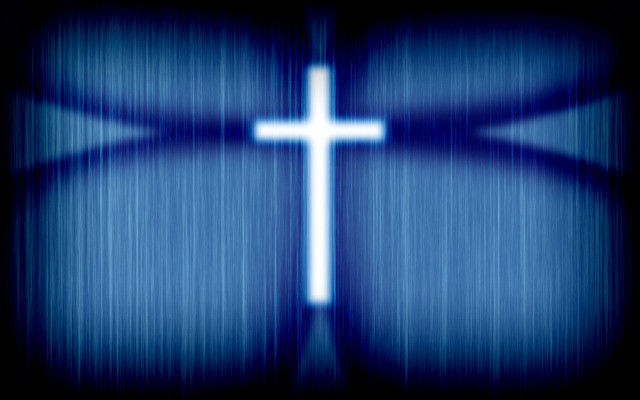 Cross blue background blurry effect free wallpaper - medium preview image