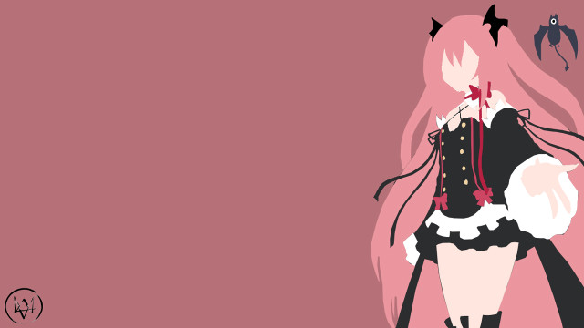 Pink haired woman bat vector free wallpaper - medium preview image