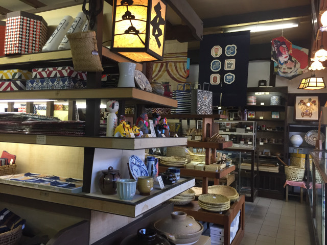 Store plates bowls shelves lamp free wallpaper - medium preview image