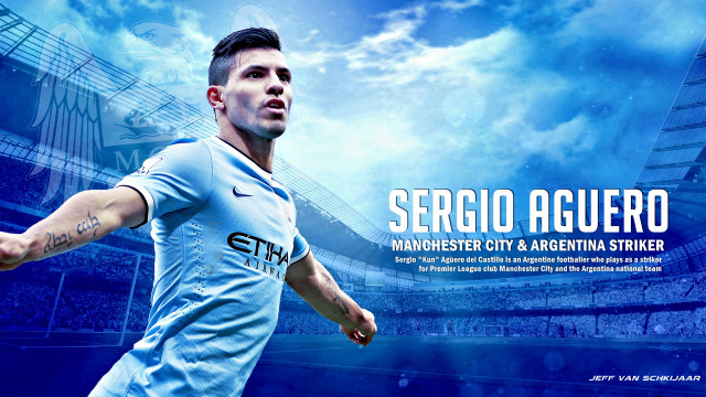Man blue shirt playing soccer free wallpaper - medium preview image