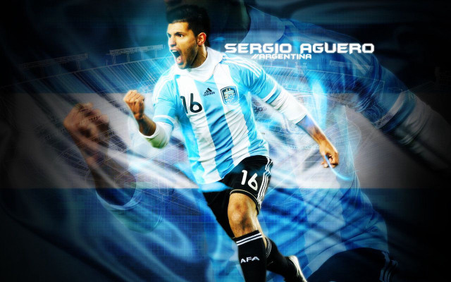 Soccer player running ball blue free wallpaper - medium preview image