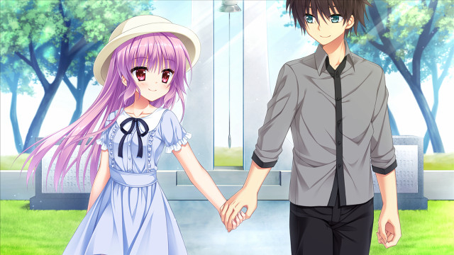 Man woman holding hands window free wallpaper - medium preview image