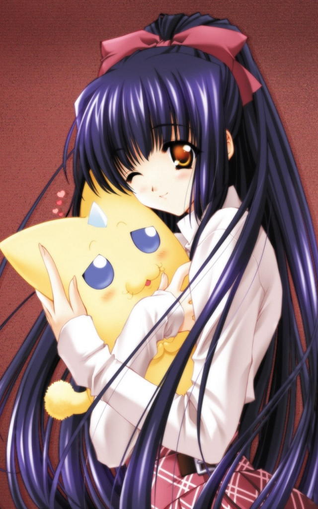 Girl long hair yellow pillow free wallpaper - medium preview image