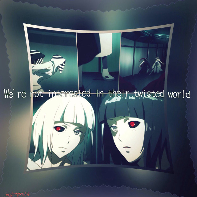 Anime characters red eyes caption free wallpaper - medium preview image