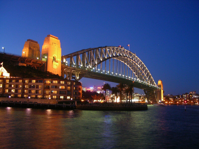 Bridge water city night lights #13 free wallpaper - medium preview image