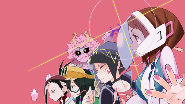 Anime characters group fingers up free wallpaper - medium preview image