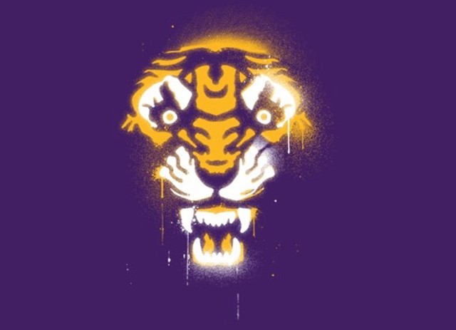 Tiger head purple background yellow #2 free wallpaper - medium preview image