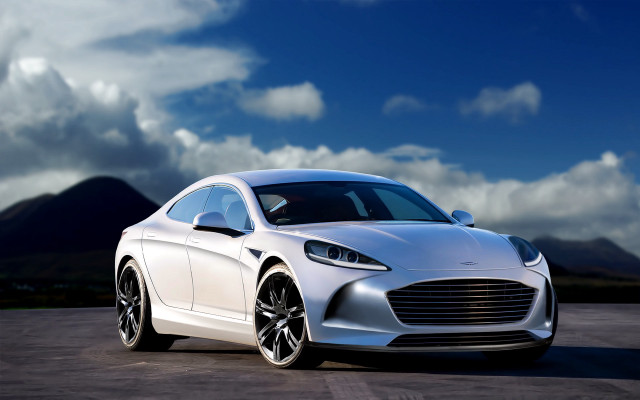 White car parking lot mountains free wallpaper - medium preview image