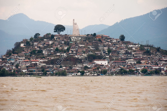 Small town hill lake mountains free wallpaper - medium preview image