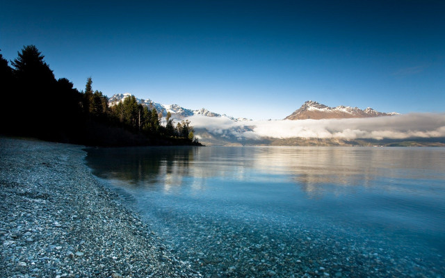 Lake mountain blue sky clouds #3 free wallpaper - medium preview image