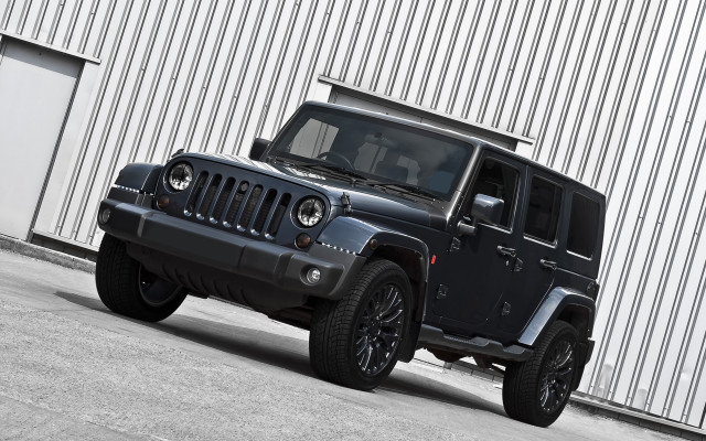 Black jeep parked building metal free wallpaper - medium preview image