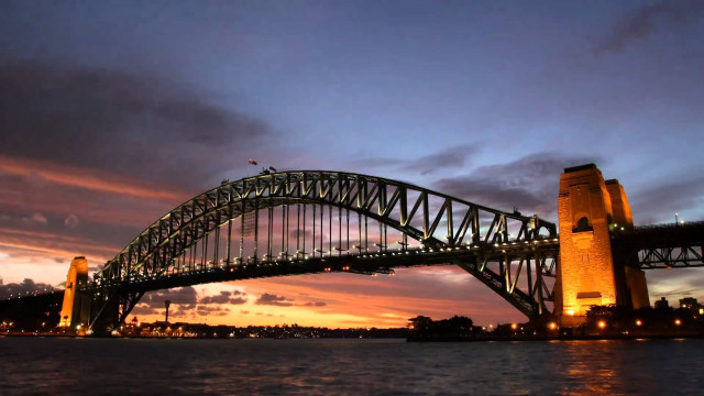 Bridge water night sky clouds free wallpaper - medium preview image