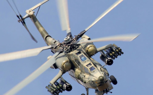 Helicopter flying blue sky propellers free wallpaper - medium preview image