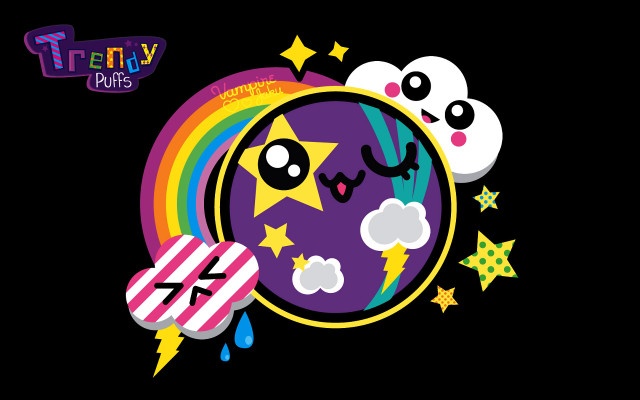 Cartoon character rainbow stars fantasy free wallpaper - medium preview image